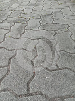 Brick worm for walk way flooring backgrounds and textures closeup.