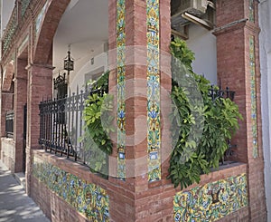 Brickhouse in old town of Priego de CÃÂ³rdoba Andalusia Spain photo