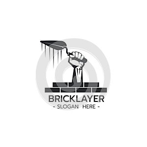 Bricklayer logo template vector illustration