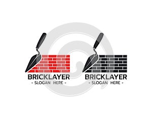 Bricklayer logo template vector illustration