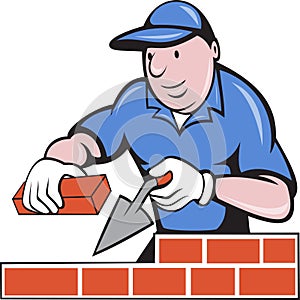 Bricklayer mason at work