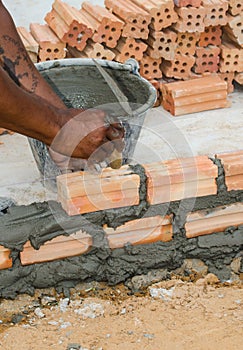 Bricklayer in site