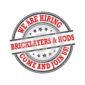 Bricklayers and hod carriers wanted photo