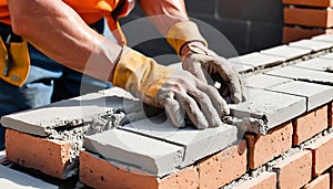 Bricklaying Close-Up