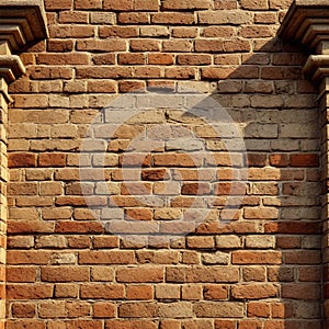 Rustic Red Brick Wall Texture Illustration for Background and Design