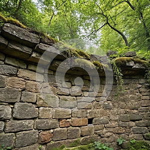 Artistic Brick Wall Illustration with Retro Style