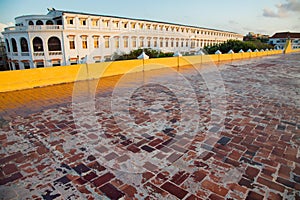 Bricks on colonial wall in Cartagena.