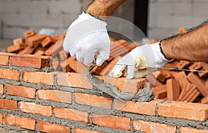 Bricks on construction site