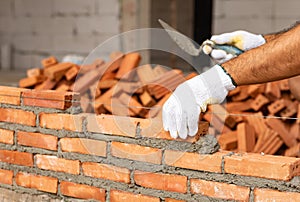 Bricks on construction site