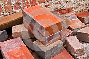 Bricks of different kind and color brick