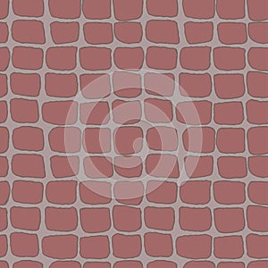Bricks handdrawn seamless brown pattern. Vector illustration.