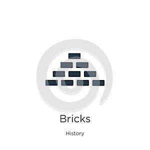 Bricks icon vector. Trendy flat bricks icon from history collection isolated on white background. Vector illustration can be used