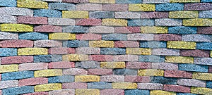 The bricks are neatly arranged with a variety of beautiful colors.  background abstract.  wallpapers.