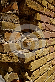 Bricks of an old building disrepair photo