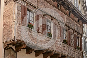 Bricks oriel, Como, Italy photo