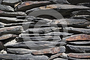 Bricks slate texture background, slate stone wall texture
