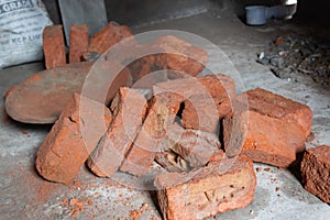 Bricks used in construction material