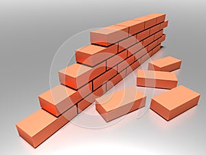 Bricks wall. Construction building industry concept