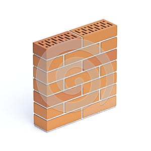 Bricks wall icon 3D