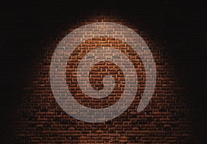 Bricks wall with light spot on center backgrounds