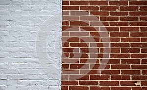 Bricks on wall texture. Background in masonry pattern. Wall on redbrick surface. Background for rustic backdrop.