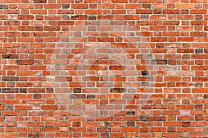 Bricks in wall texture. Bricks on masonry surface. Bricks in red pattern. Bricks on rustic backdrop.