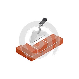 Brickwork and building trowel icon