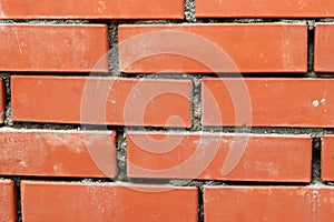 Brickwork close-up. Background of red bricks. Good quality