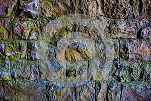 Texture background of Brickwork from old colored bricks