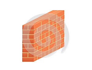 Brickworks with high quality red bricks vector illustration on white background