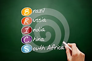 BRICS acronym, business concept background