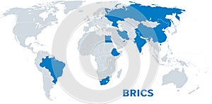 BRICS, BRICS plus, all nine member states as of 2024, political map