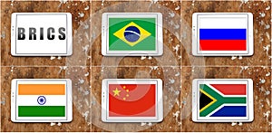 BRICS countries flags