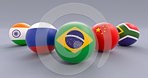 BRICS spherical flags, wedge form, Brazil leading