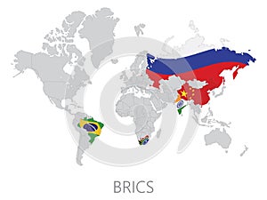 BRICS on world map