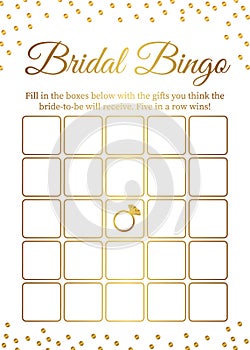 Bridal Bingo card template. Bridal Shower Bingo games. Funny activity for guests. Bachelorette Party activities. Wedding