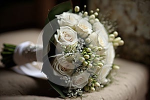 Bridal bouquet. Boutonniere. Beautiful bouquet photo