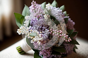 Bridal bouquet. Boutonniere. Beautiful bouquet photo