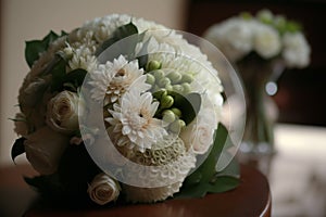 Bridal bouquet. Boutonniere. Beautiful bouquet photo