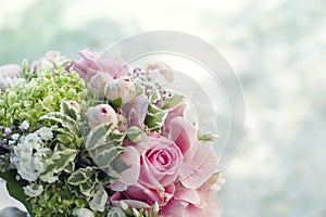 Bridal bouquet with copyspace