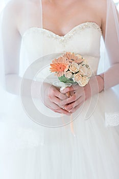 Bridal bouquet in hands of the bride