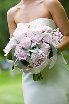 Bridal bouquet of pink flowers