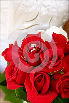 Bridal Bouquet with Wedding Rings