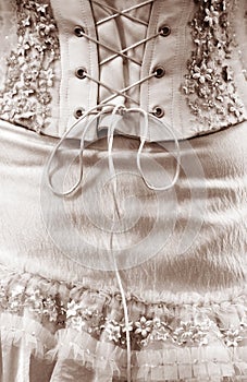 Bridal corset over white