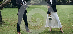 Bridal couple happy together, sensual bride and groom. Wedding photography concept.