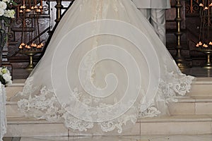 Bridal image, wedding scene in the chapel of the bride and groom Ceremony to realize eternal happiness