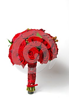 Bridal red roses bouquet