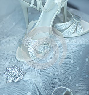 Bridal shop brides heel shoes