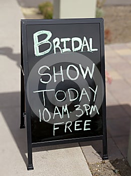 Bridal Show Today Sign