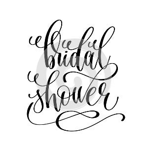 Bridal shower black and white hand lettering script